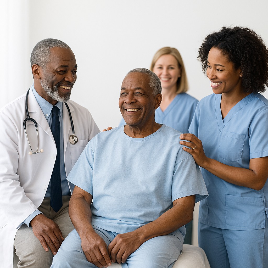 Healthcare team caring for patient